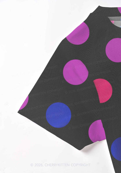 Bisexual Dots On Black Pride Y2K Mesh Crop Top Cherrykitten