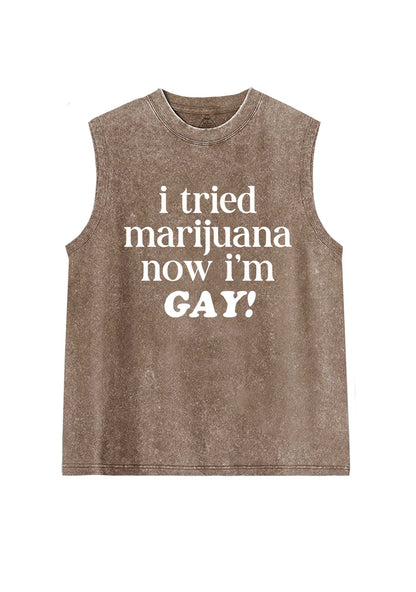 Now Im Gay Pride Y2K Washed Muscle Tank Cherrykitten