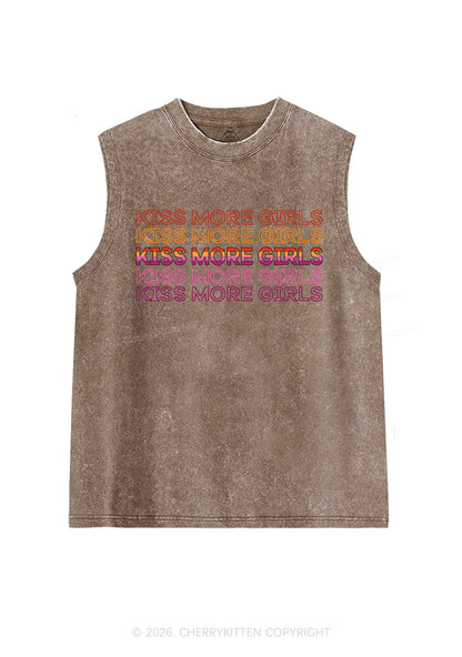 Kiss More Girls Pride Y2K Washed Muscle Tank Cherrykitten