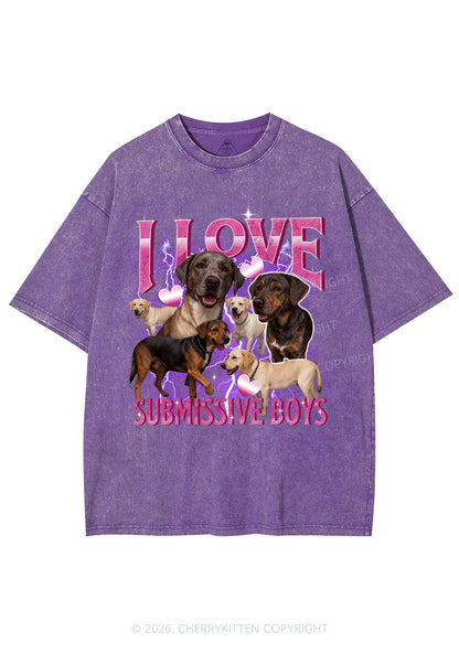 I Love S Dogs Y2K Shirts Washed Tee Cherrykitten