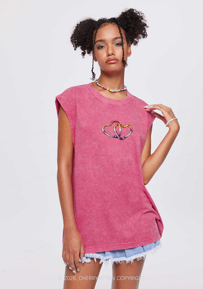 Carabiner Hearts Pride Y2K Washed Muscle Tank Cherrykitten