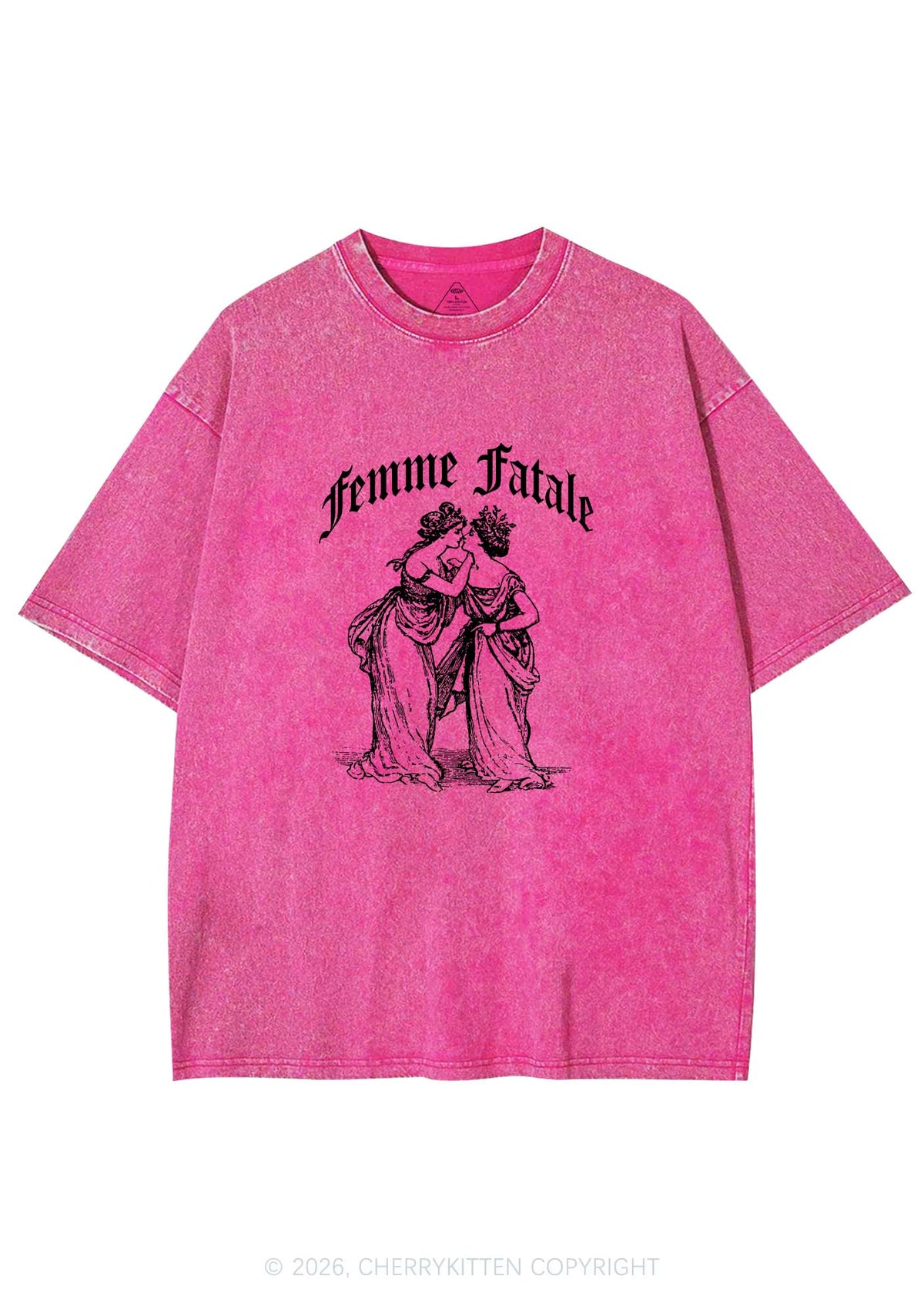 Femme Fatale Women Pride Y2K Shirts Washed Tee Cherrykitten