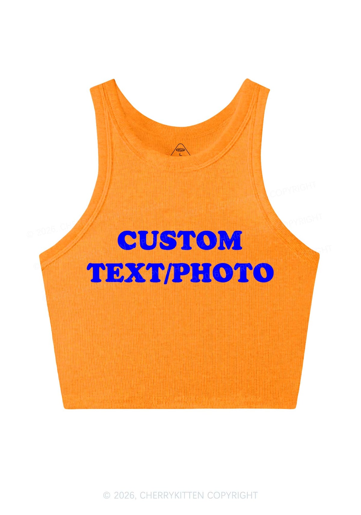 Custom Text Y2K Crop Tank Top Cherrykitten