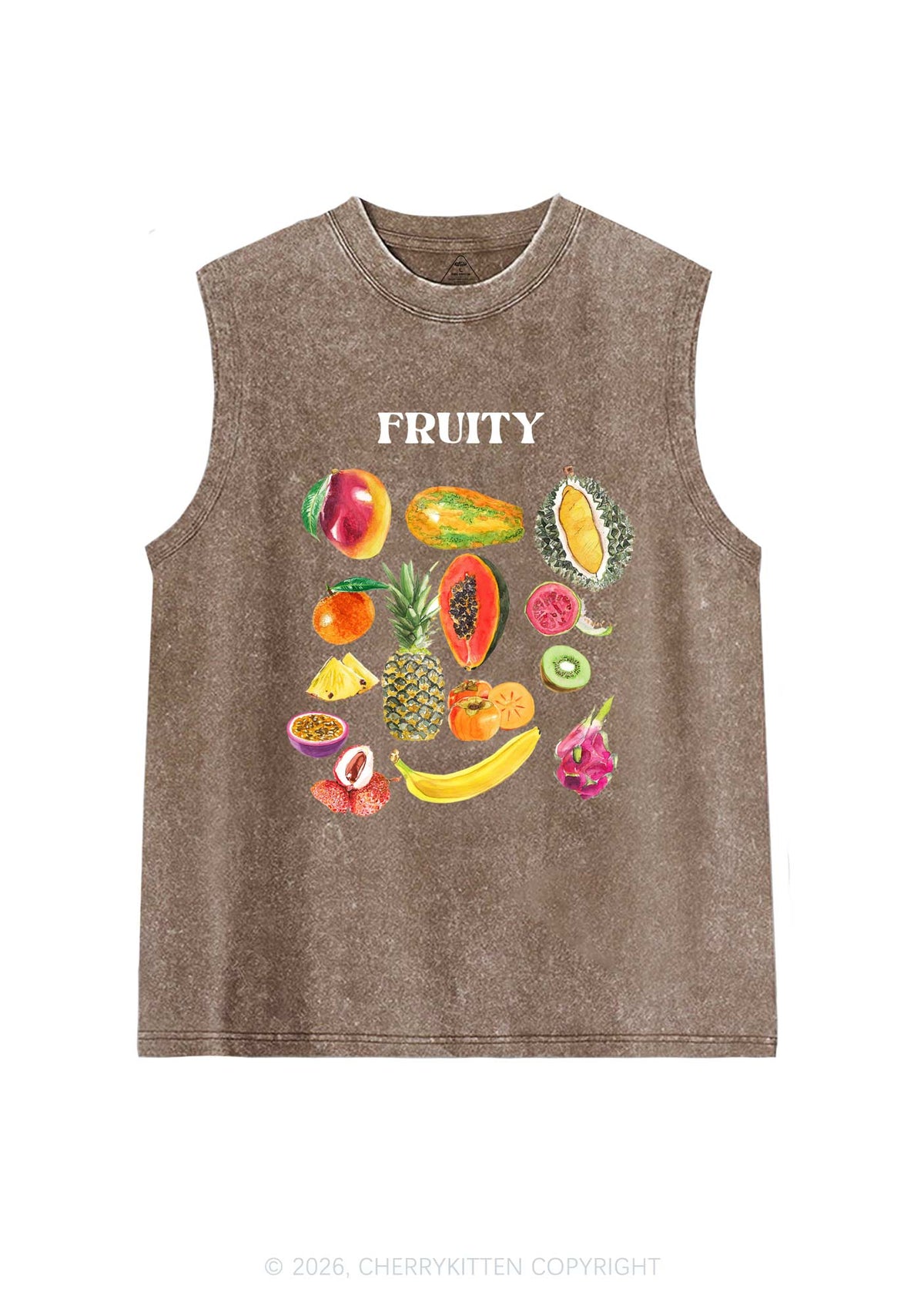 Fruity Pride Y2K Washed Muscle Tank Cherrykitten