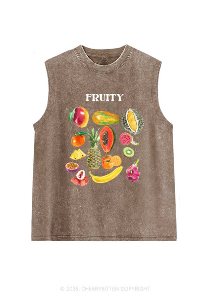 Fruity Pride Y2K Washed Muscle Tank Cherrykitten