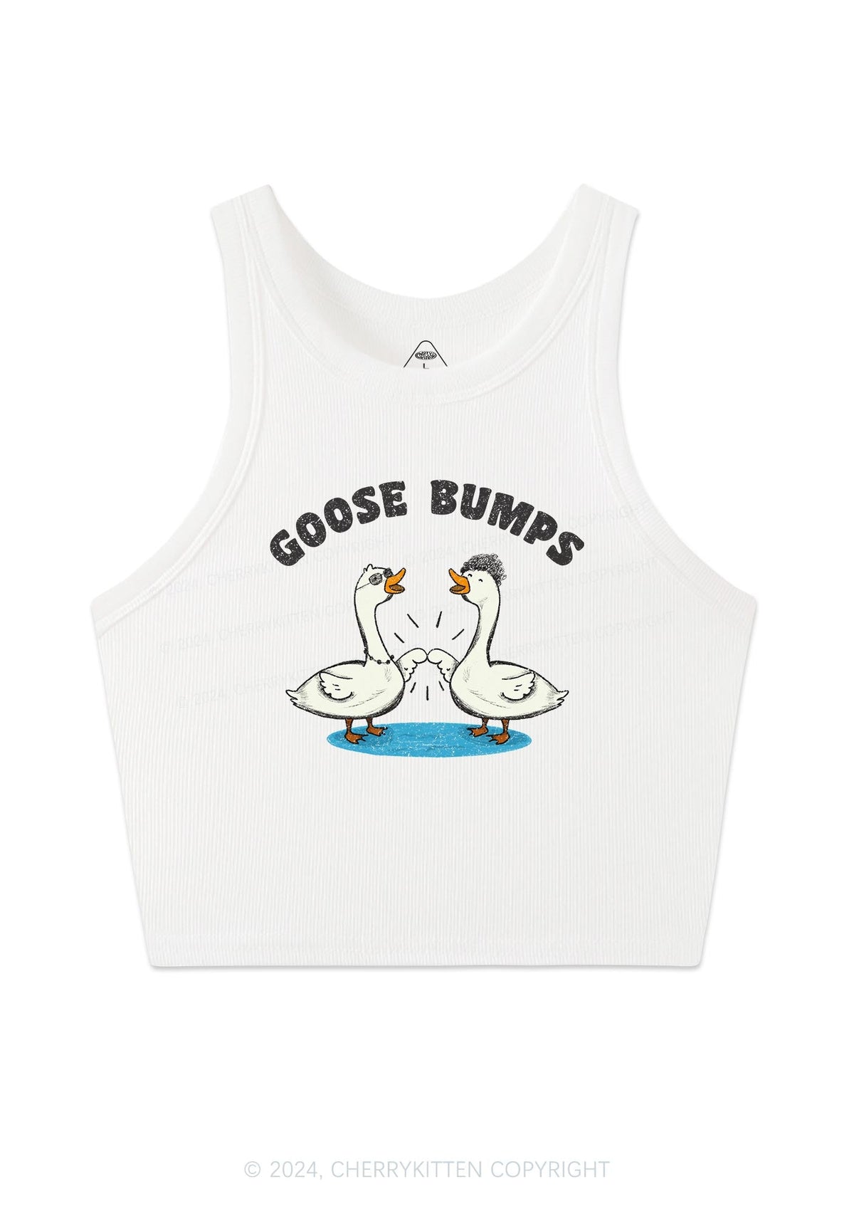 Goose Bumps Y2K Crop Tank Top Cherrykitten