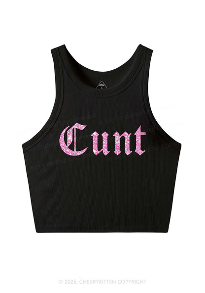 Glitter Cxxt Y2K Crop Tank Top Cherrykitten