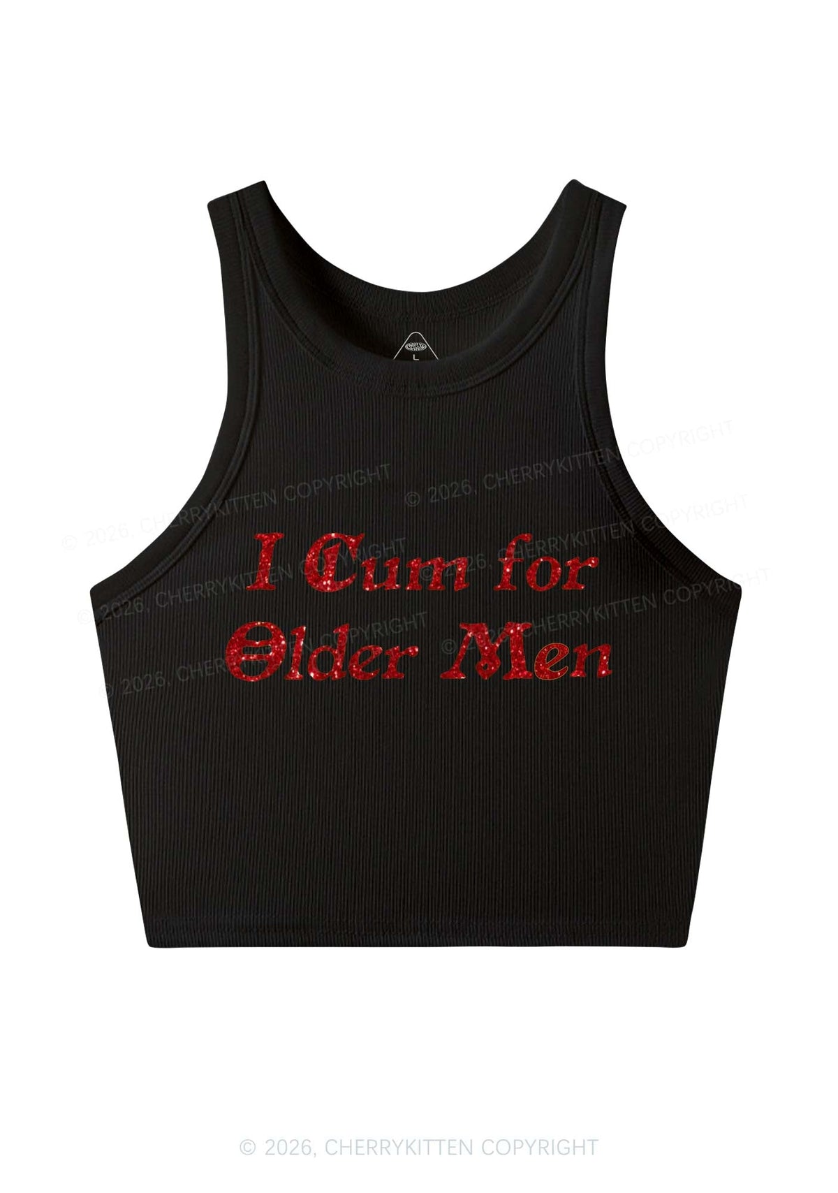 Glitter Come For Older Men Y2K Crop Tank Top Cherrykitten