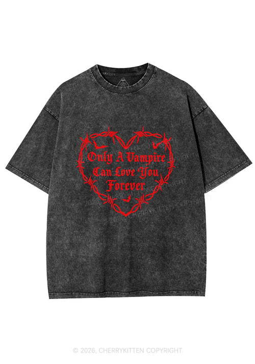 Halloween Vampire Love You Forever Y2K Shirts Washed Tee Cherrykitten
