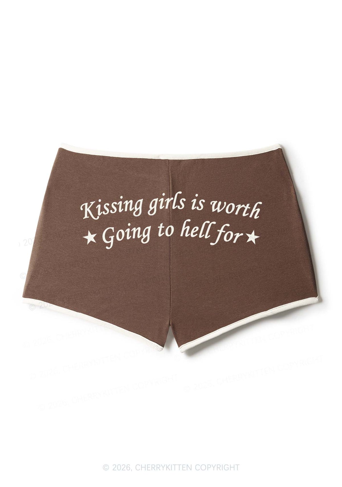 Kissing Girls is Worth Pride Y2K Booty Shorts Cherrykitten