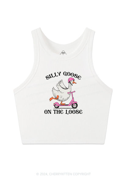 Silly Goose On the Loose Y2K Crop Tank Top Cherrykitten