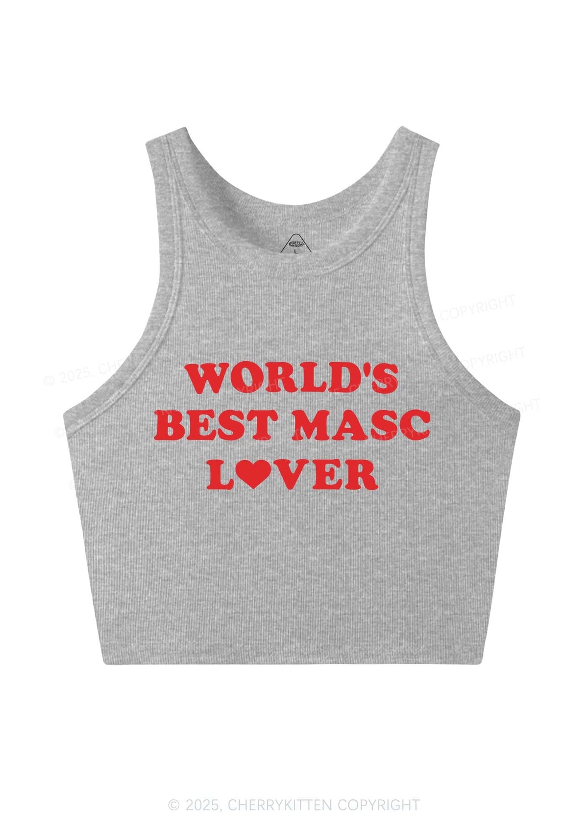 Worlds Best Masc Lover Pride Y2K Crop Tank Top Cherrykitten