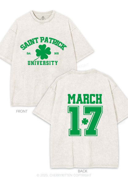 Saint Patrick University Two Sides St Patricks Y2K Shirts Washed Tee Cherrykitten