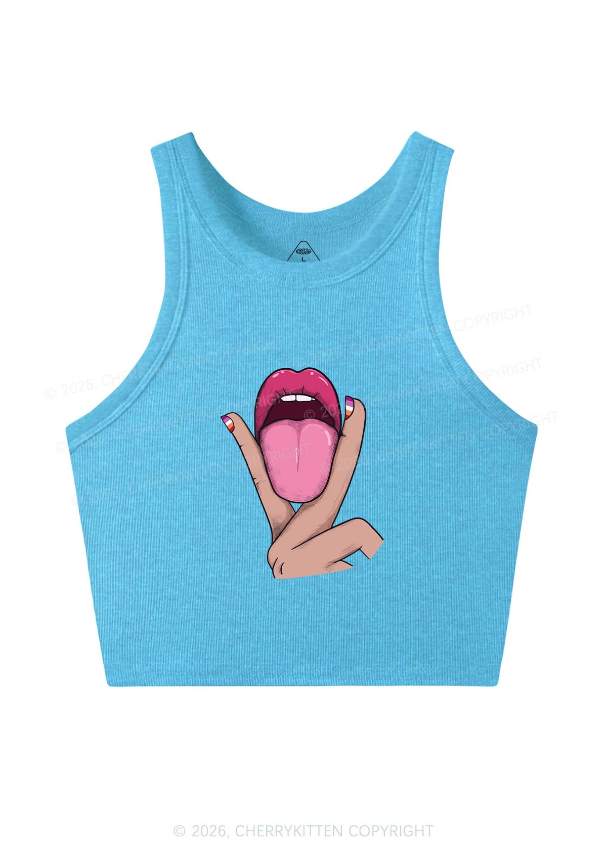 Lesbian Kissing Pride Y2K Crop Tank Top Cherrykitten