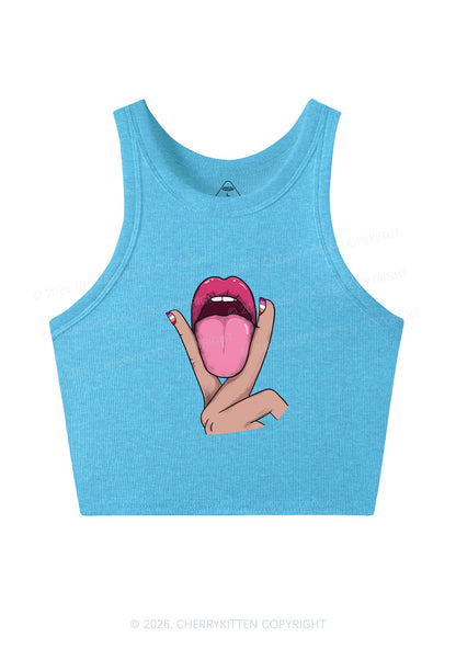 Lesbian Kissing Pride Y2K Crop Tank Top Cherrykitten