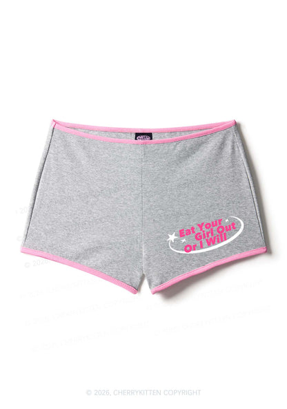 Eat Your Girl Out Pride Y2K Booty Shorts Cherrykitten