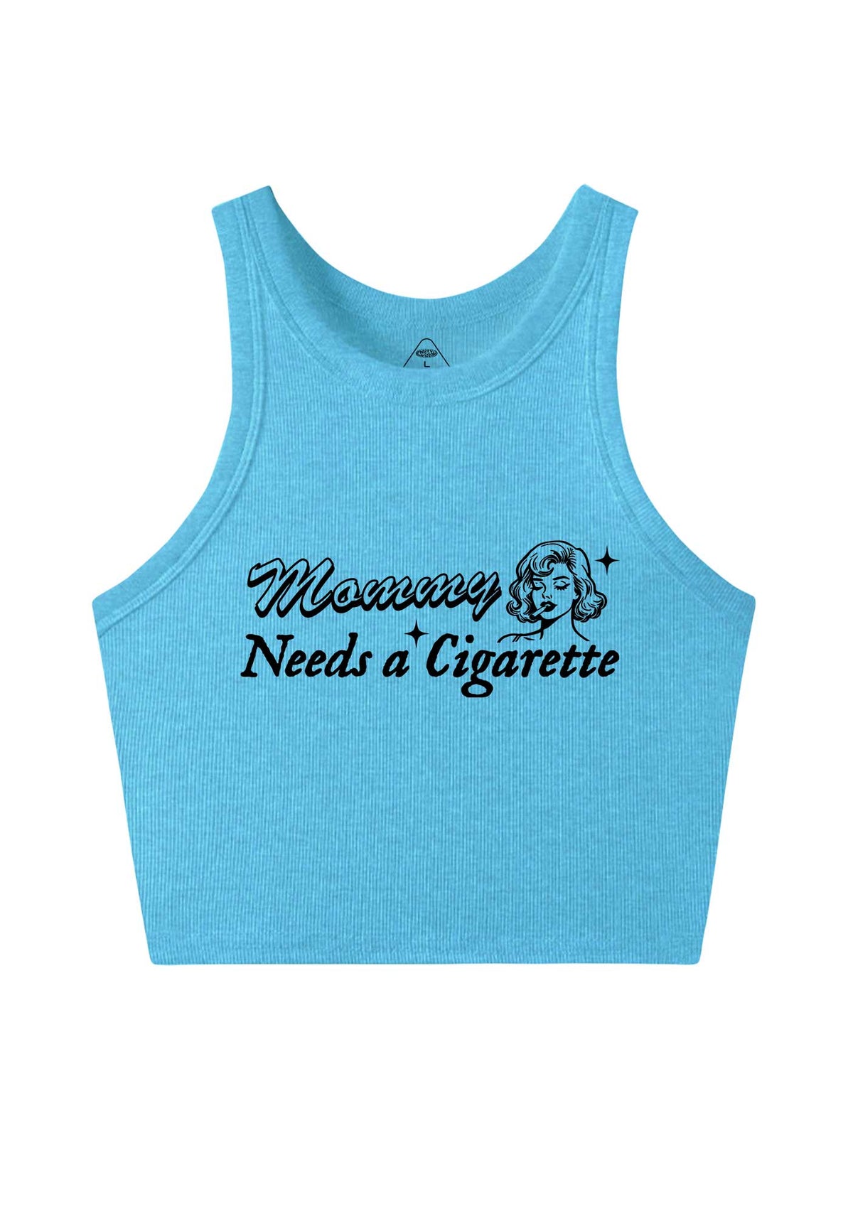 Mommy Needs Cigarette Y2K Crop Tank Top Cherrykitten