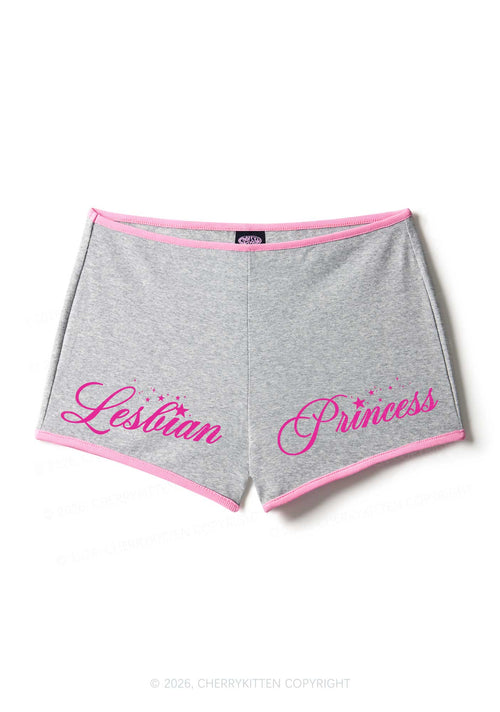 Lesbian Princess Pride Y2K Booty Shorts Cherrykitten