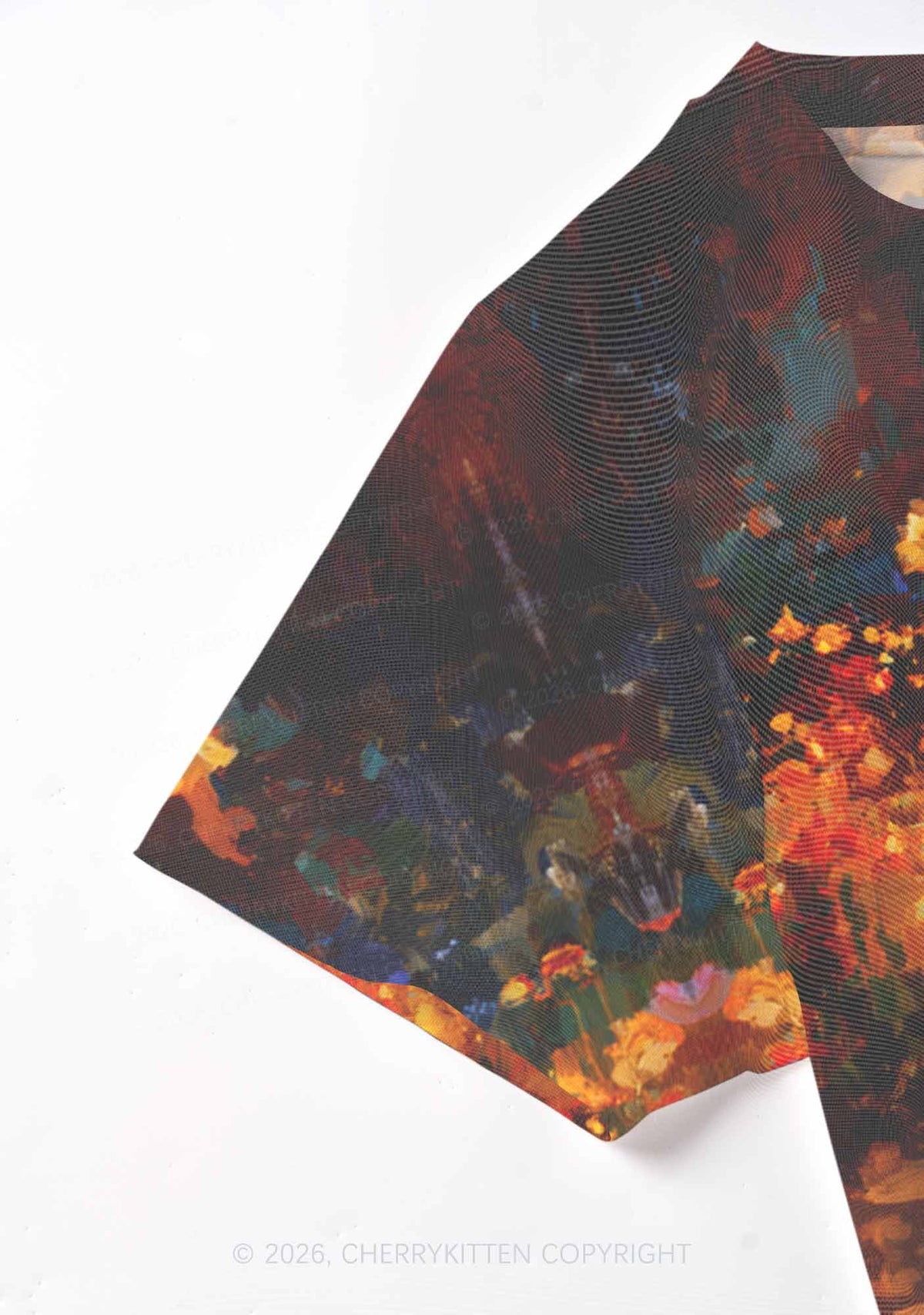 Dancing In Garden Pride Y2K Mesh Crop Top Cherrykitten