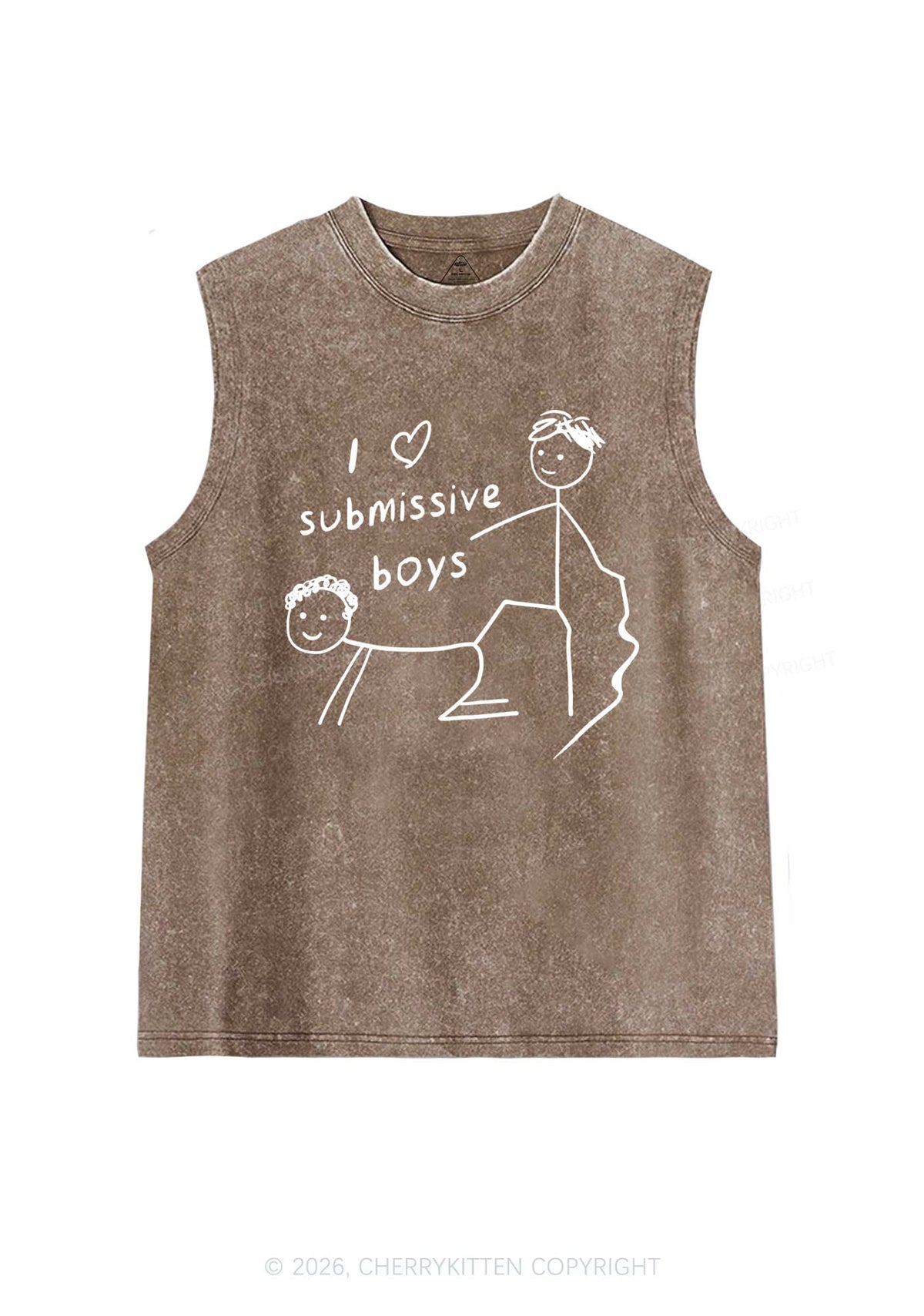 I Love S Gay Boys Pride Y2K Washed Muscle Tank Cherrykitten