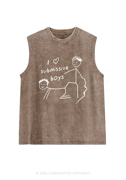 I Love S Gay Boys Pride Y2K Washed Muscle Tank Cherrykitten