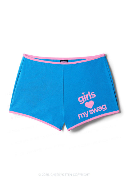Girls Love My Swag Pride Y2K Booty Shorts Cherrykitten