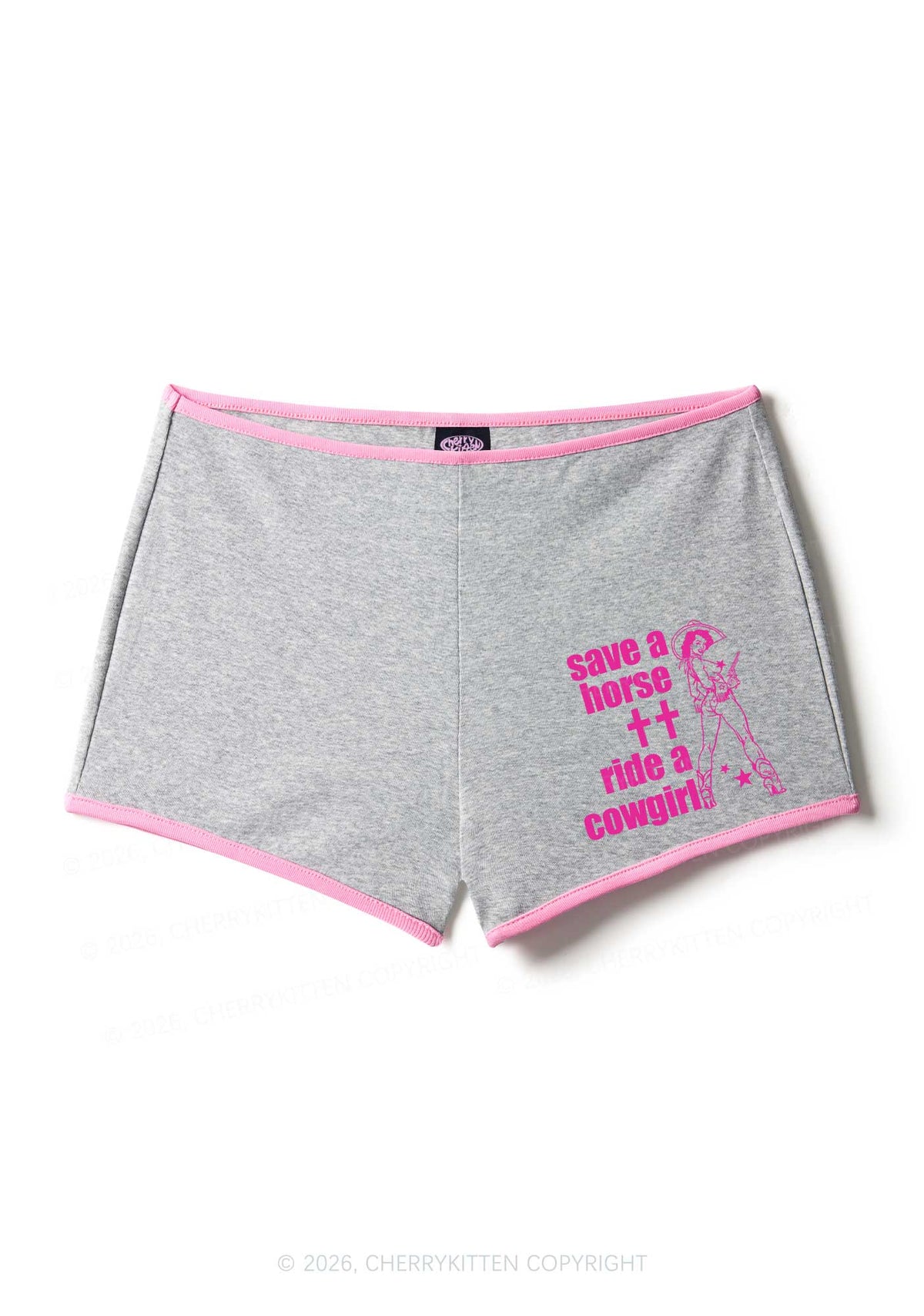 Save Horse Ride Cowgirl Pride Y2K Booty Shorts Cherrykitten