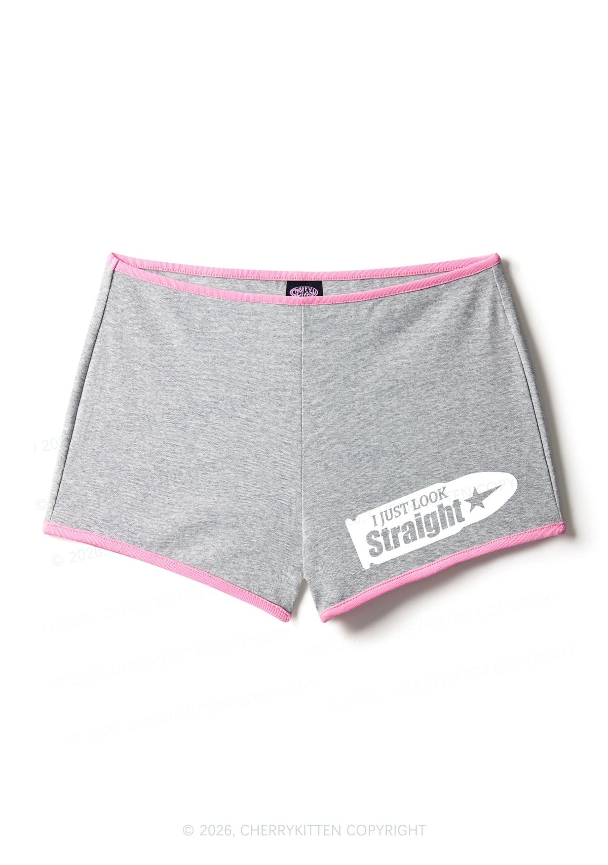 I Just Look Straight Pride Y2K Booty Shorts Cherrykitten