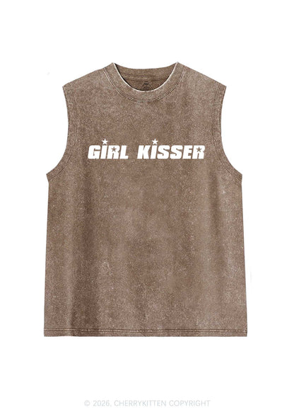Girl Kisser Star Pride Y2K Washed Muscle Tank Cherrykitten