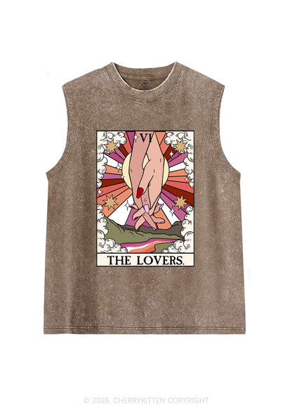The Lesbian Lovers Pride Y2K Washed Muscle Tank Cherrykitten