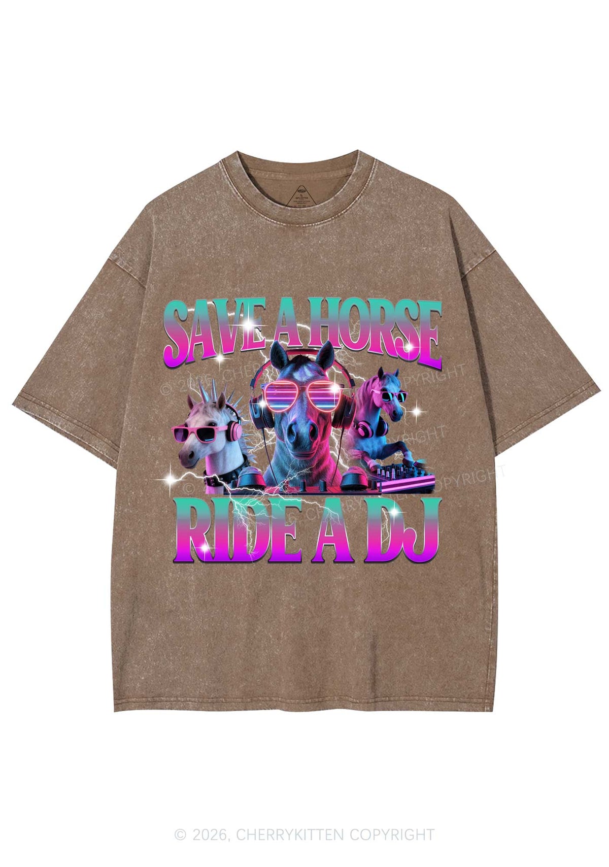 Save DJ Horse Y2K Shirts Washed Tee Cherrykitten