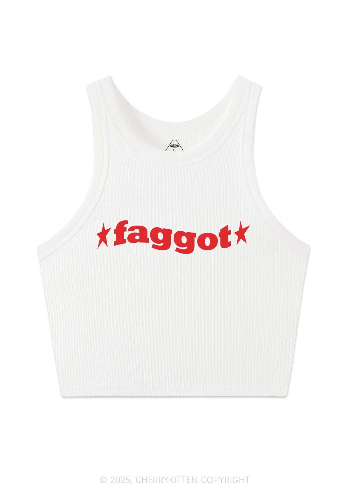 Red Faggot Pride Y2K Crop Tank Top Cherrykitten