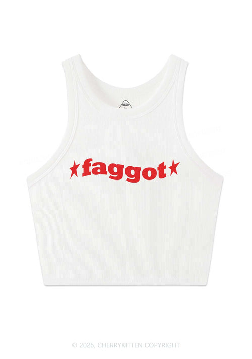 Red Faggot Pride Y2K Crop Tank Top Cherrykitten