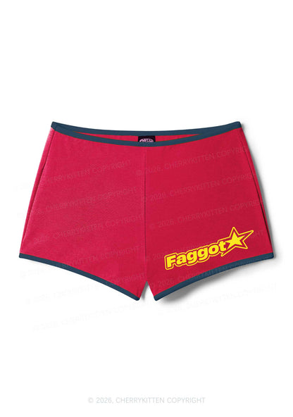 Faggot Star Logo Pride Y2K Booty Shorts Cherrykitten
