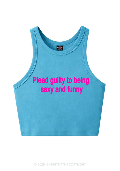 Plead Guilty To Being Funny Y2K Crop Tank Top Cherrykitten