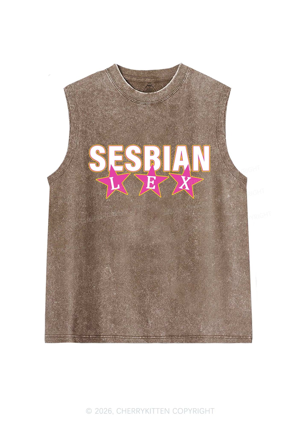 Sesbian Lex Pride Y2K Washed Muscle Tank Cherrykitten