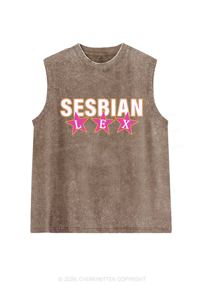 Sesbian Lex Pride Y2K Washed Muscle Tank Cherrykitten