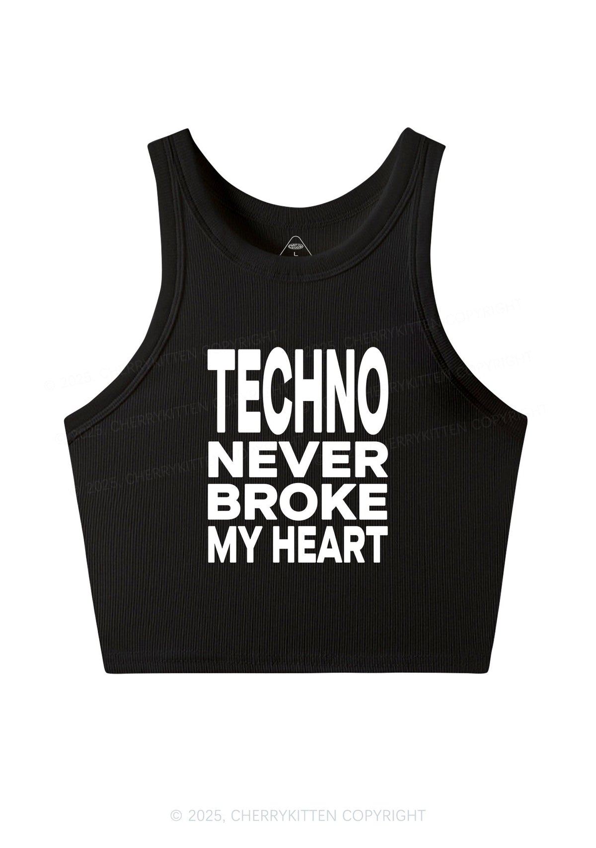 Techno Heart Y2K Crop Tank Top Cherrykitten