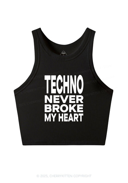 Techno Heart Y2K Crop Tank Top Cherrykitten