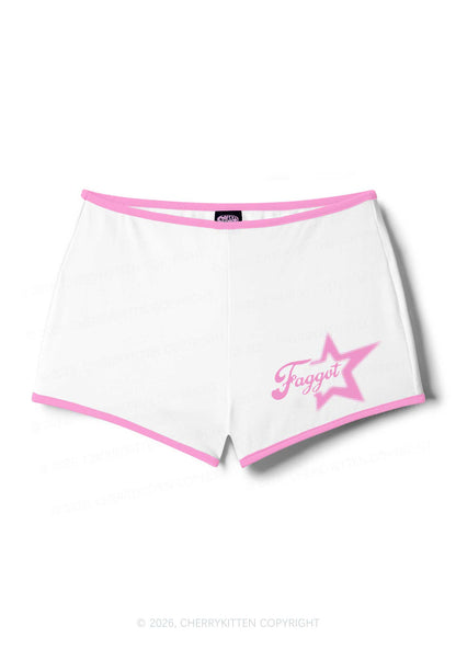 Retro Star Faggot Pride Y2K Booty Shorts Cherrykitten