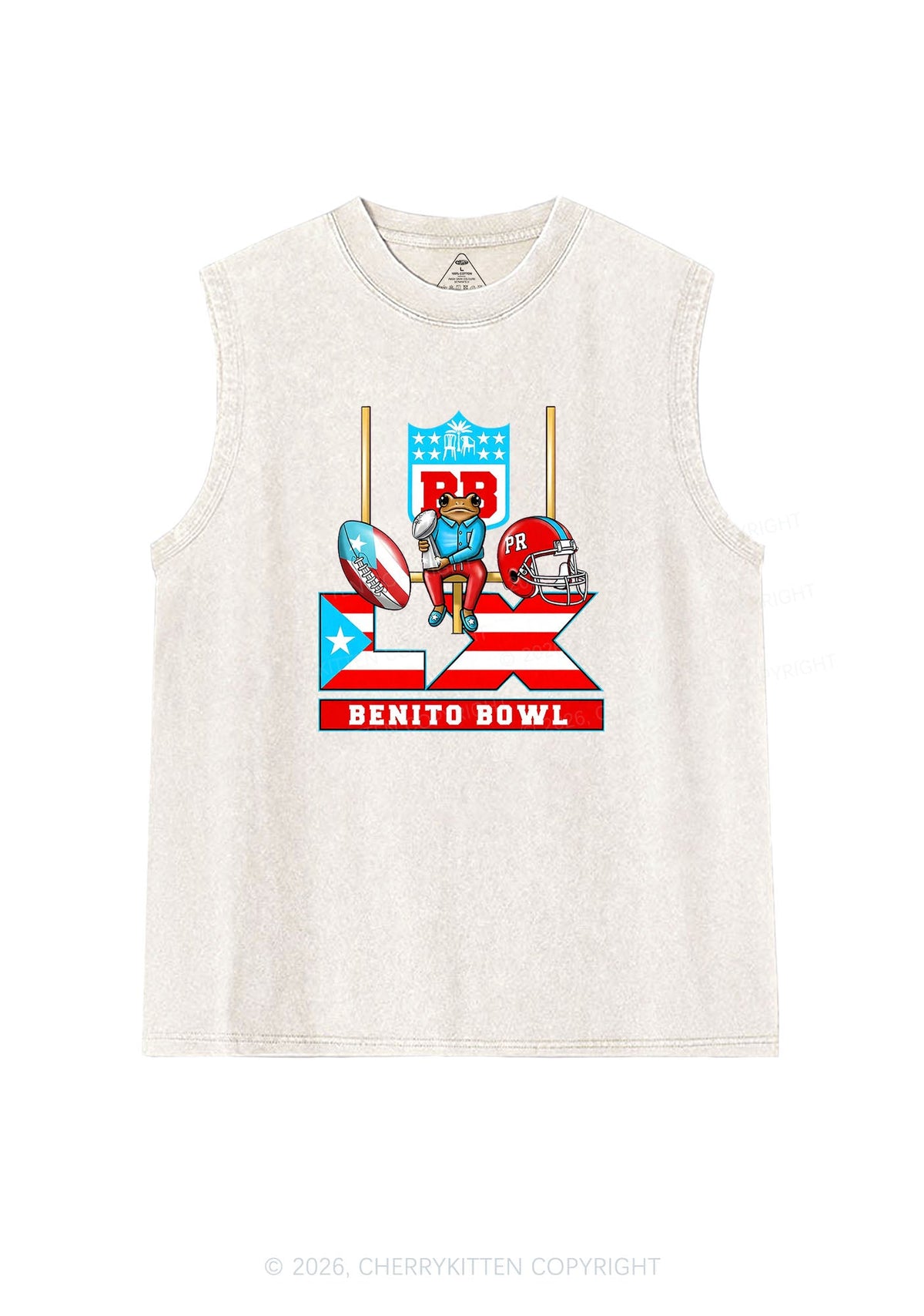 Pink Frog Y2K Washed Muscle Tank Cherrykitten