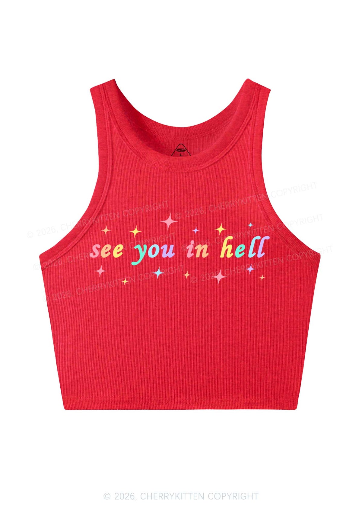 See You In Hell Pride Y2K Crop Tank Top Cherrykitten