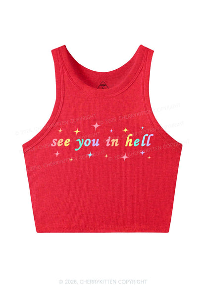 See You In Hell Pride Y2K Crop Tank Top Cherrykitten