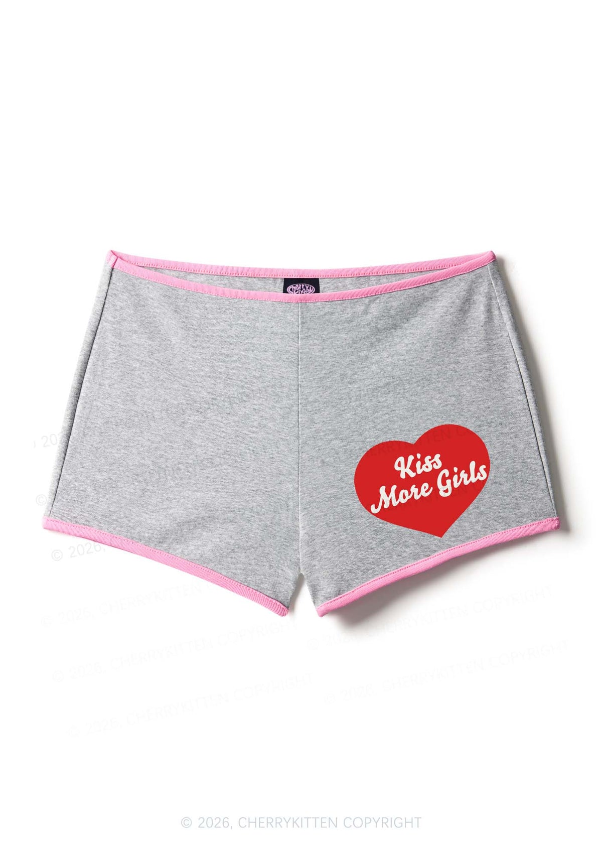 Kiss More Girls Pride Y2K Booty Shorts Cherrykitten