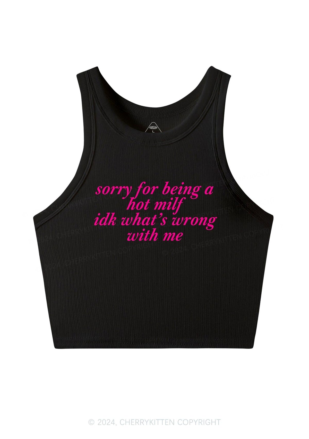 Sorry For Being A Hot Mxxf Y2K Crop Tank Top Cherrykitten