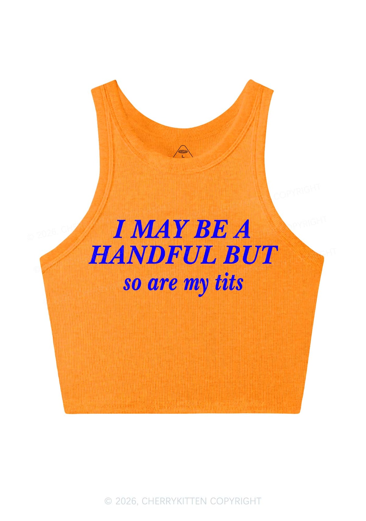 I May Be A Handful Y2K Crop Tank Top Cherrykitten