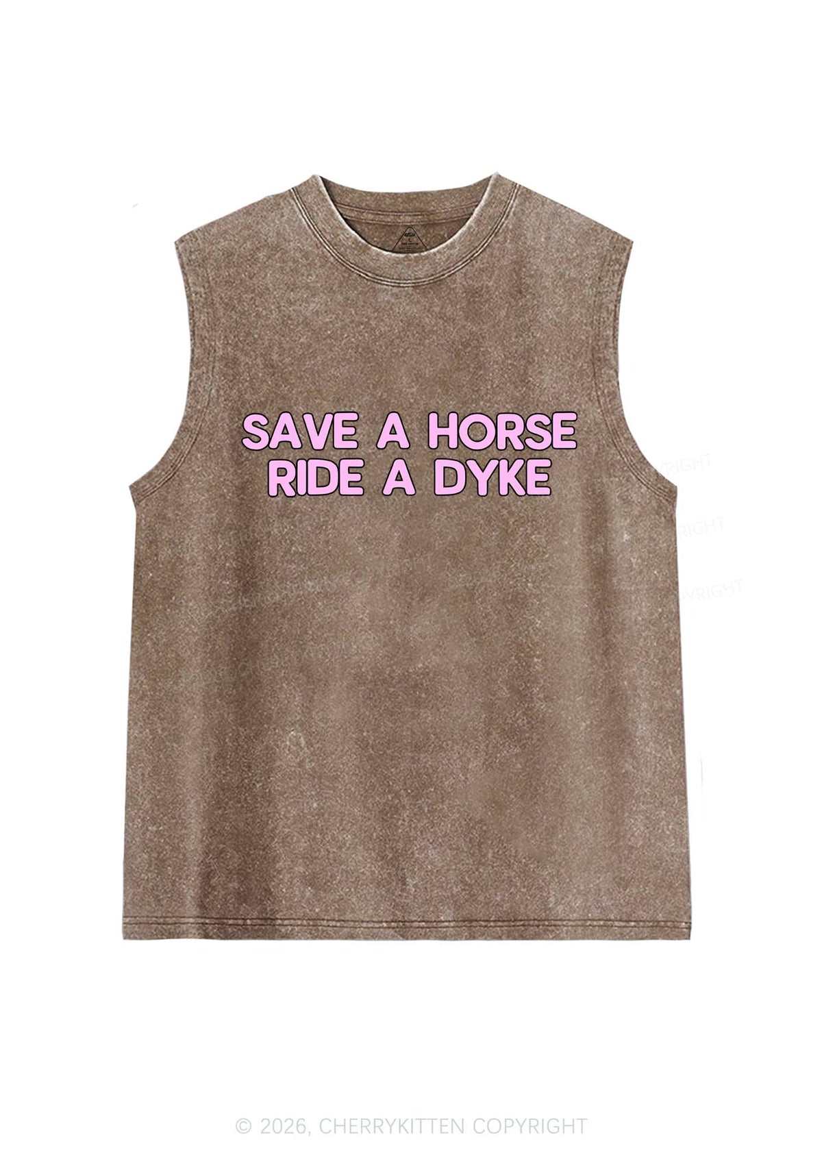 Save Horse Ride Dyke Pride Y2K Washed Muscle Tank Cherrykitten