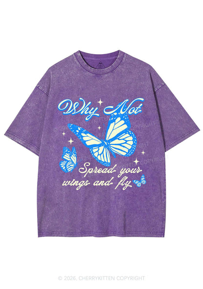 Spread Your Wings And Fly Y2K Shirts Washed Tee Cherrykitten
