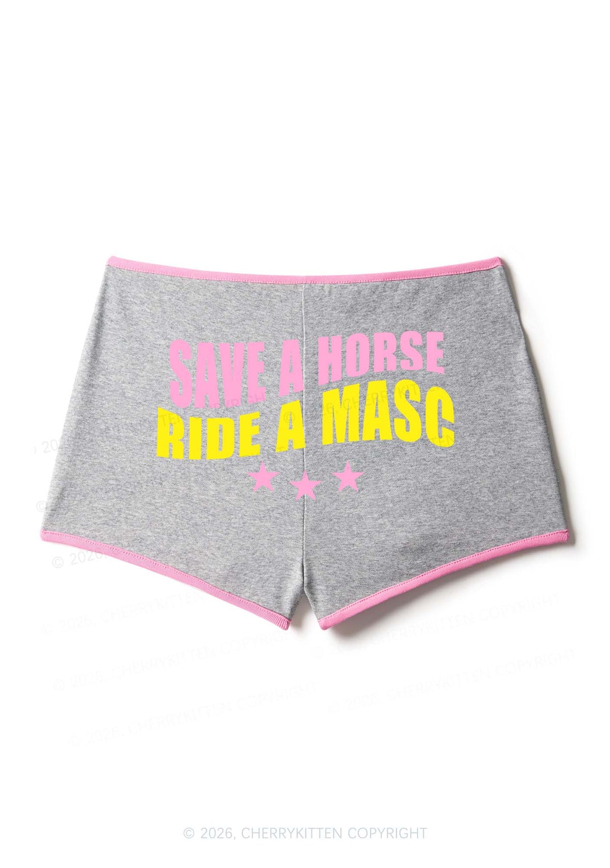 Save Horse Ride Masc Pride Y2K Booty Shorts Cherrykitten