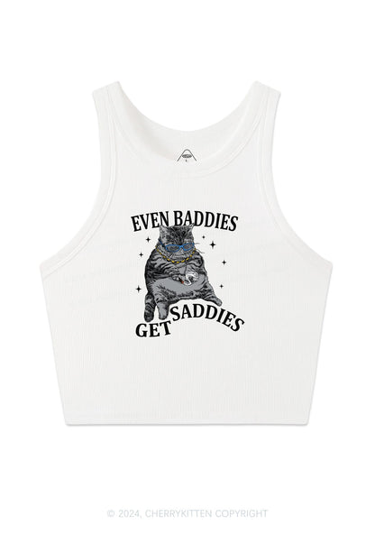 Even Baddies Get Saddies Y2K Crop Tank Top Cherrykitten